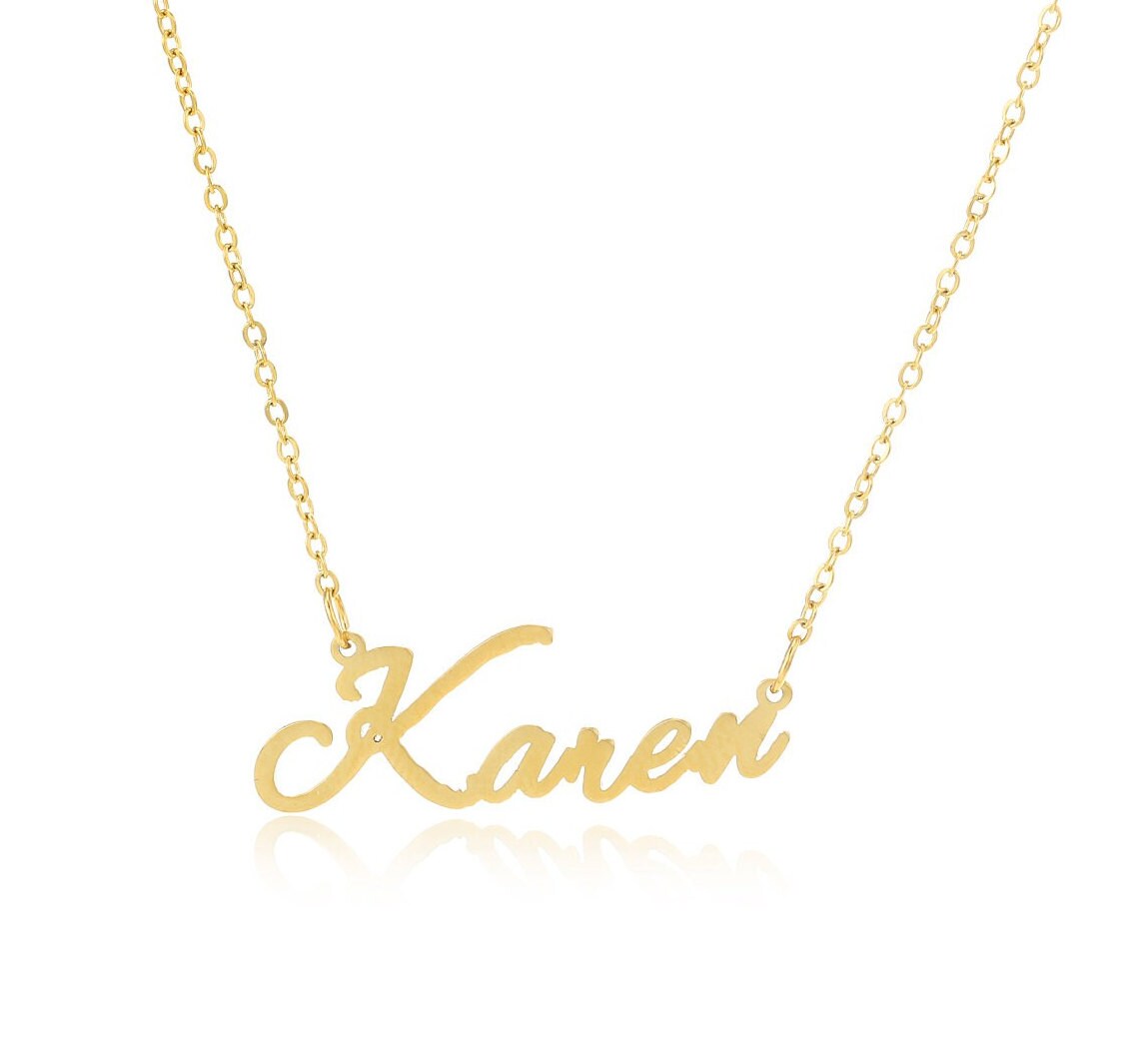 Karen Stainless Steel Name City Necklace in Gold Etsy Finland