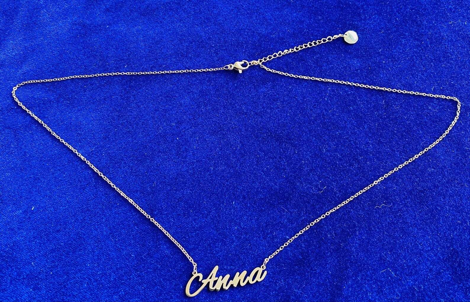 Anna Stainless Steel Name Necklace in Gold Etsy UK