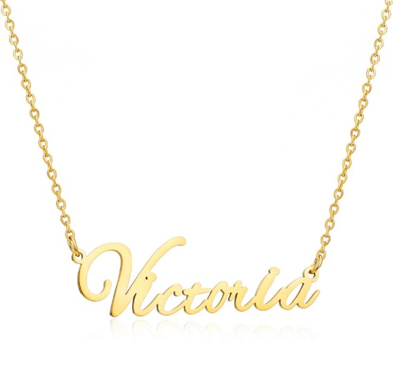 Victoria name best sale necklace