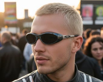 Y2K Wraparound Sunglasses KILLER LOOP Rectangle Geometric Minimal