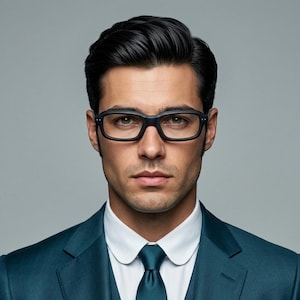 Schwarze, matte Vintage-Brille aus den 90er-Jahren. Hochwertiges, rechteckiges Brillengestell im 60er-Jahre-Design. Korrektionsbrille. Neu mit Etikett (NOS).