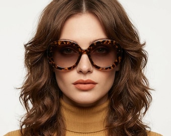 Vintage Oversized Octagon Women’s Sunglasses Amber 90s Vintage Octagon Sunglasses. Amber Orange 8 Sided 60s  main image 4