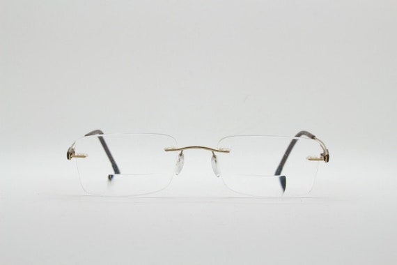 Silhouette rectangular frameless eye glasses mode… - image 3