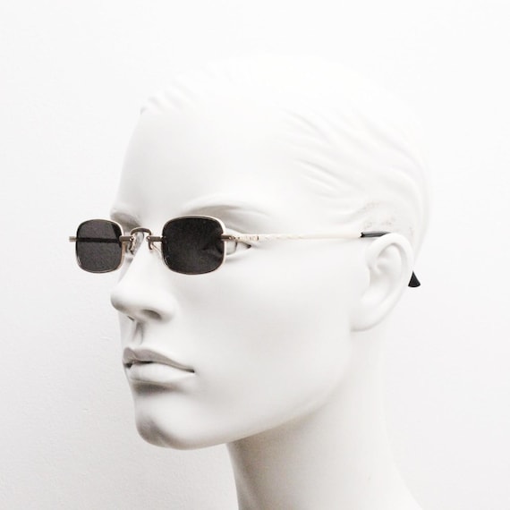 90s Vintage Small Rectangular Sunglasses. Imposing Minimal  display picture 2