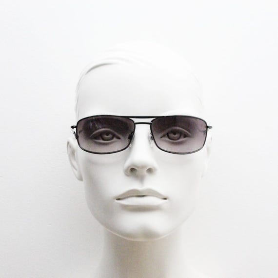 90s vintage rectangular wrap around sunglasses. G… - image 1