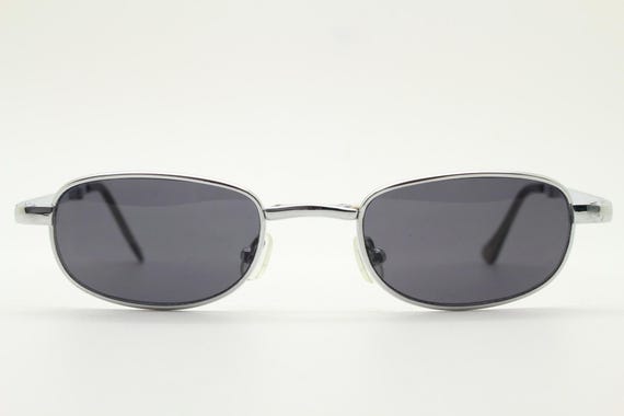 90s micro foldable rectangular sunglasses. Dark g… - image 4