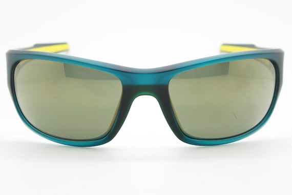 Y2K vintage visor sports shield sunglasses. Green… - image 5