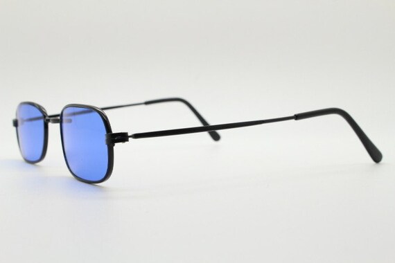 90s vintage minimal metal rectangular sunglasses.… - image 6