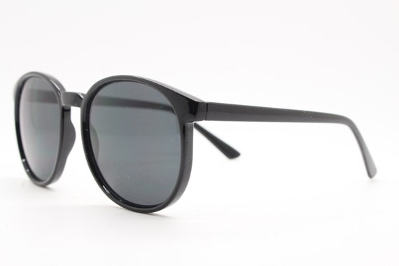 80s vintage black round sunglasses. Slightly over… - image 6