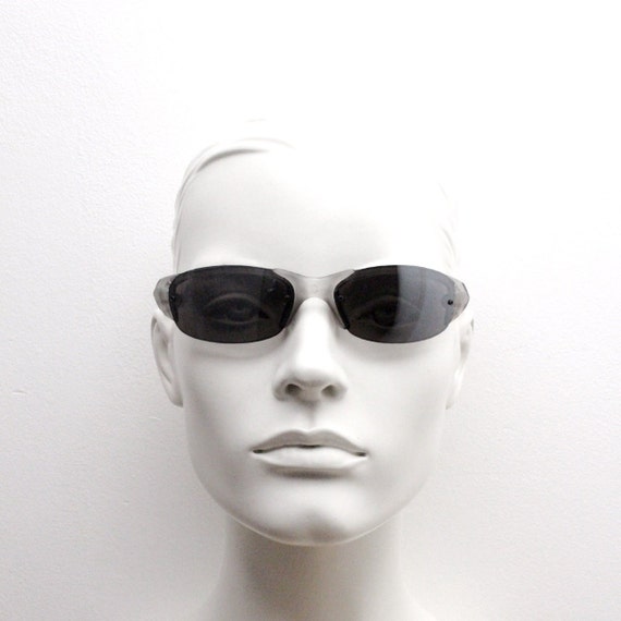 Y2k vintage futuristic shield sunglasses. Aerodyn… - image 2