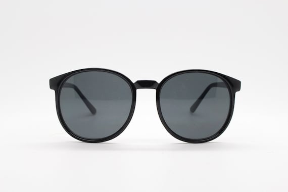 80s vintage black round sunglasses. Slightly over… - image 1