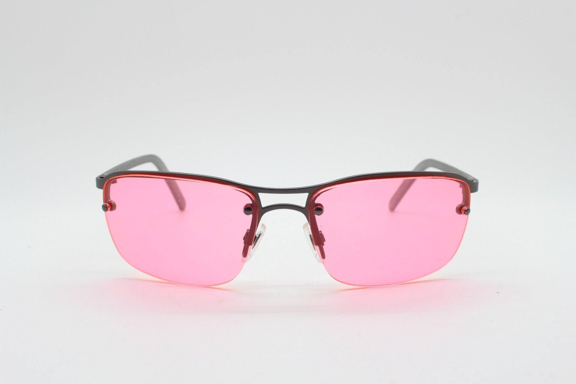 Y2K Vintage Half Frame Visor Sunglasses. Semi Rimless 2000 display picture 2