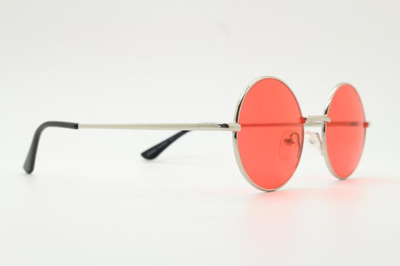 Round small silver mirrored Sunglasses Vintage 90s John Lennon Small Lens Round Retro Glasses Black Silver John Lennon  main image 4