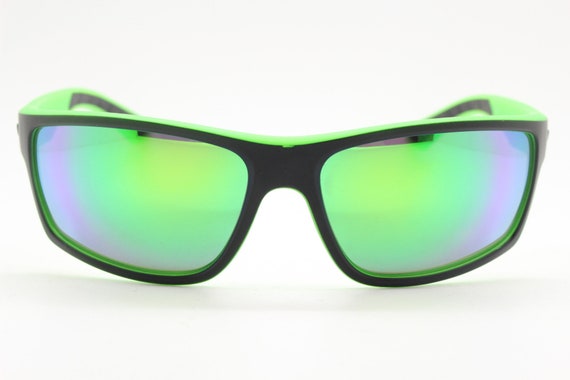 Y2K vintage visor sports shield sunglasses. Green… - image 3