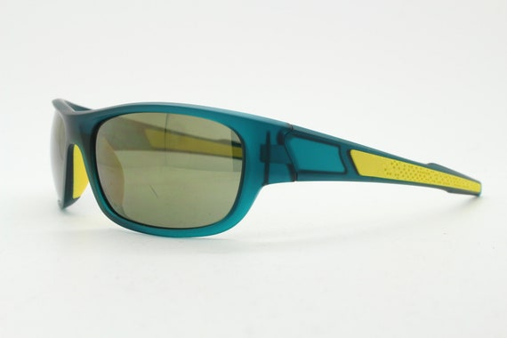 Y2K vintage visor sports shield sunglasses. Green… - image 6