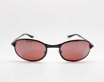 Vintage Y2K Fendi Oval Sunglasses SMALL NARROW Fit FF Logo Brown