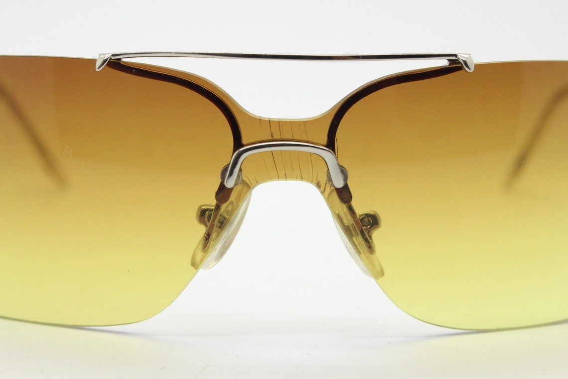 Y2K Vintage Visor Sunglasses. Frameless 2000's Brown Wrap Etsy UK