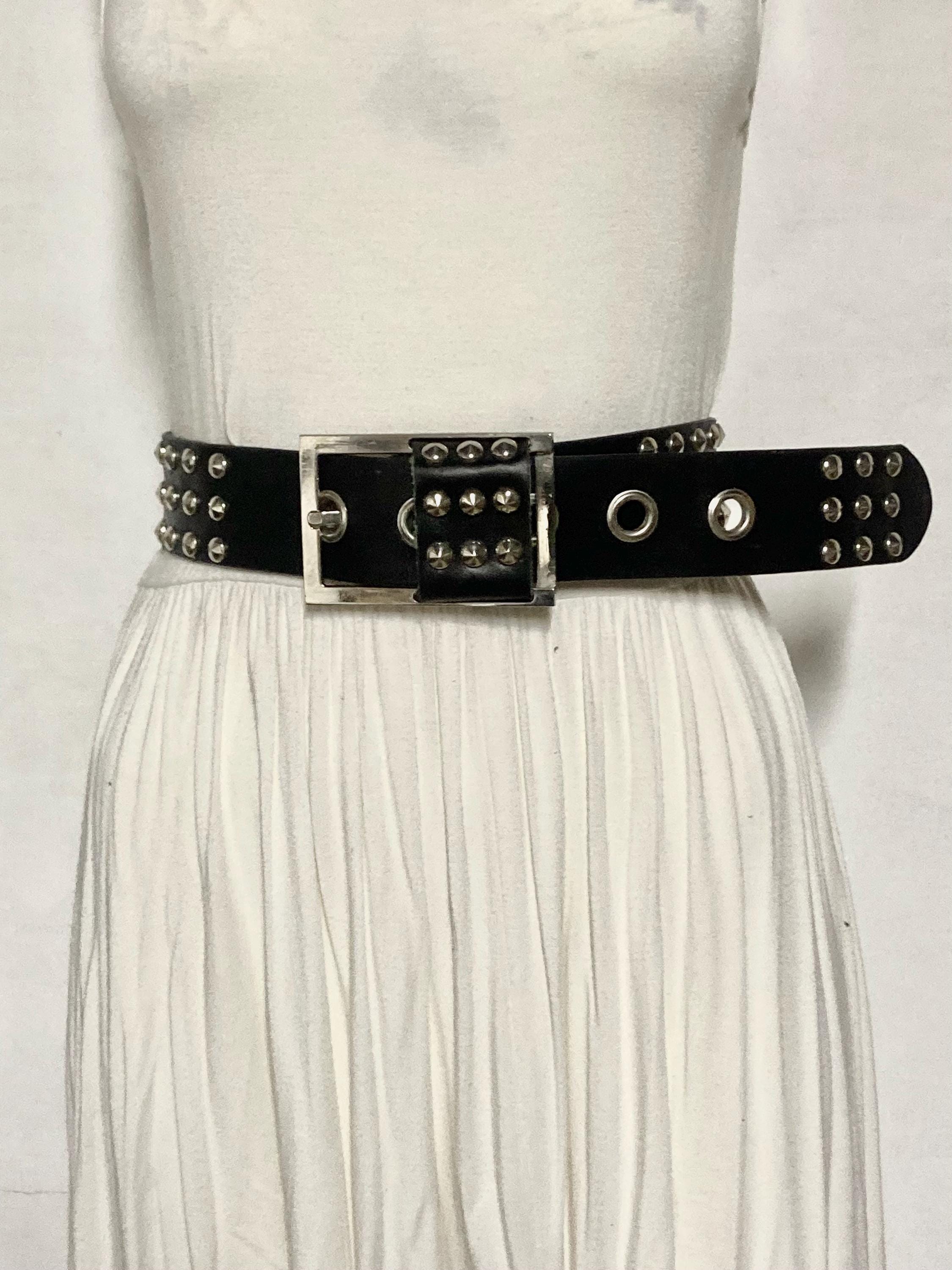 Y2k Vintage Womens Thick Genuine Leather Belt With Oversized