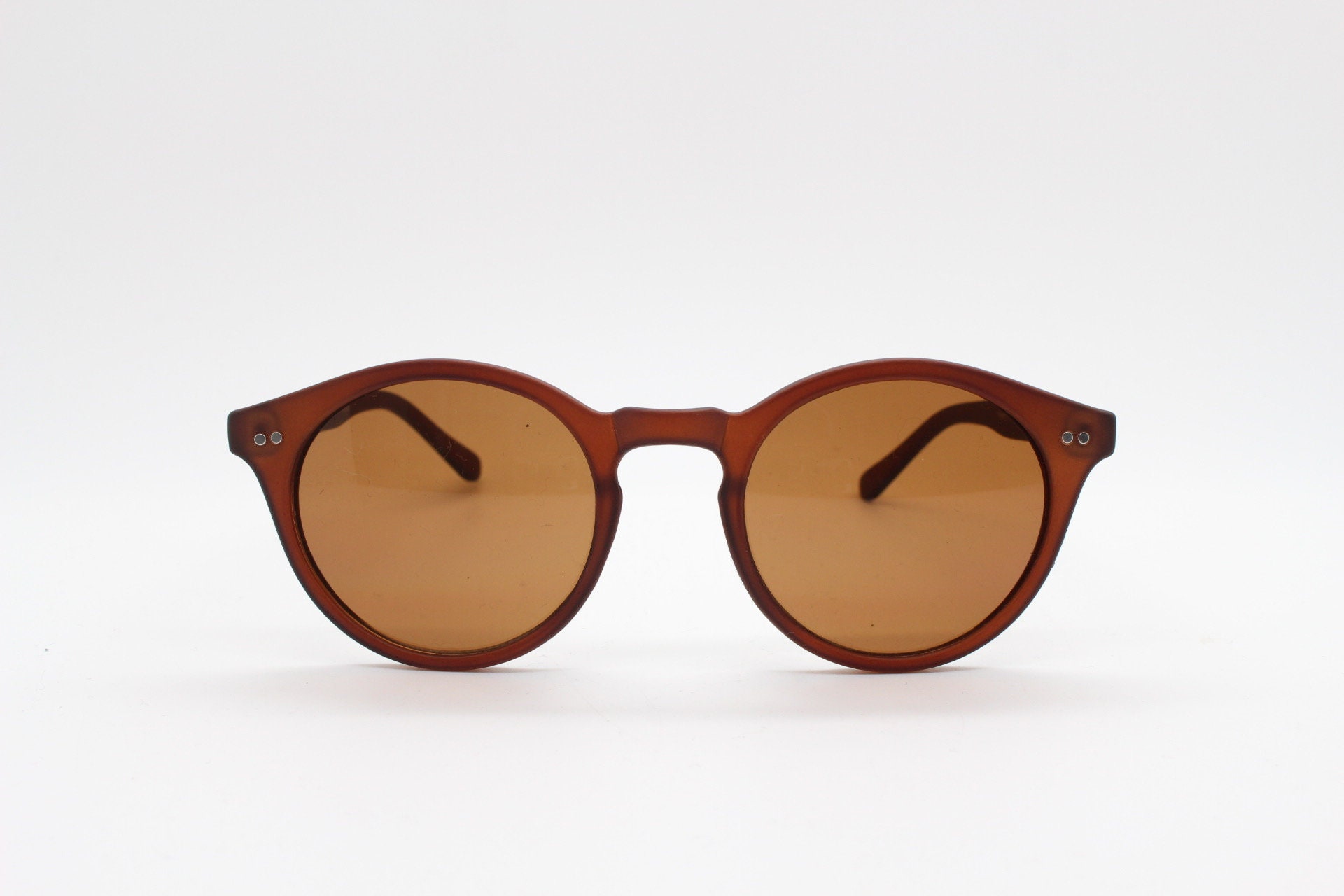 Vintage MIYAKE Design Studio Round Sunglasses Silver Frame Brown Lenses 90s Vintage Issey Miyake 1984 runway piece. This futuristic one  main image 3