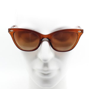 Vintage 90er Jahre Katzenaugen Sonnenbrille. Schmale braune Katzen Augen Brillenfassung. 50er Jahre Stil Rockabilly Pin Up Katzenauge. nr
