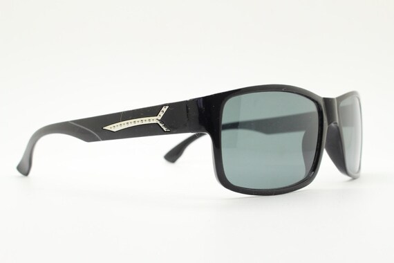 Y2K vintage sharp rectangular sunglasses. Large c… - image 8