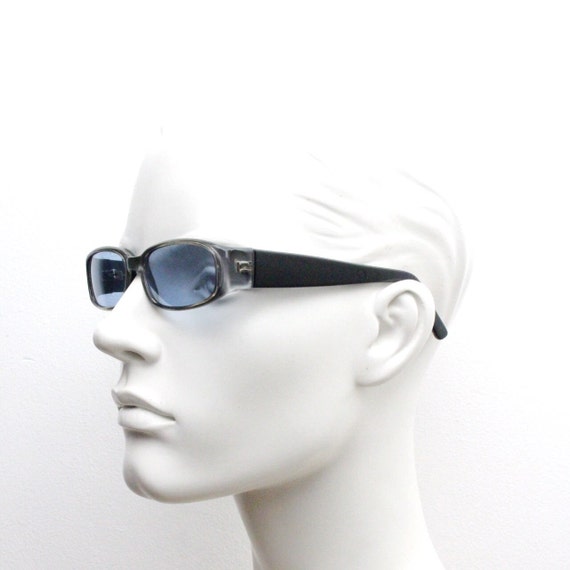 Y2K vintage rectangular shield sunglasses. Purple… - image 3