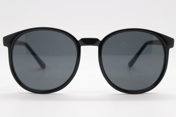 80s vintage black round sunglasses. Slightly over… - image 4