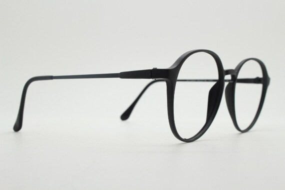 80s vintage black round eye glasses. Slightly ove… - image 6