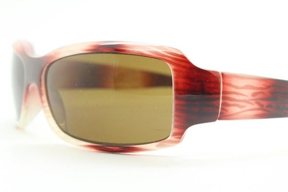 Vintage rectangular shield sunglasses. Transparen… - image 1