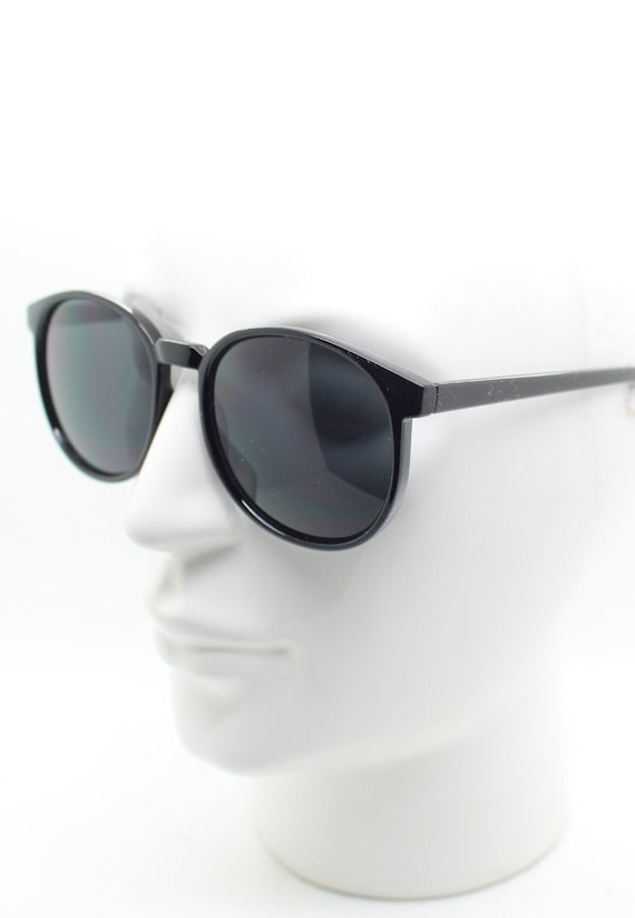 80s vintage black round sunglasses. Slightly over… - image 2