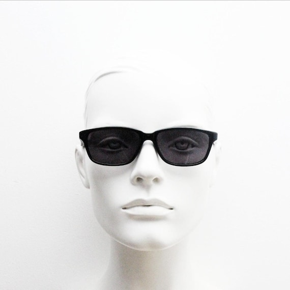 Vintage 90s slim rectangular modified wayfarer de… - image 1