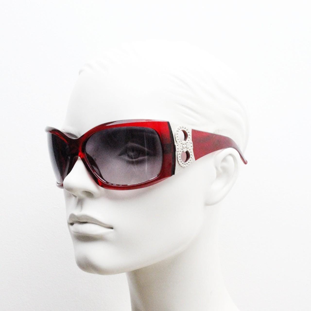 Y2K Vintage Big Shield Sunglasses. Massive Red Bug Eye Wrap 