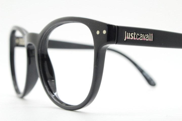 Just Cavalli Vintage Round Eye Glasses. Black Gloss Acetate  display picture 2
