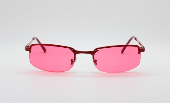 NOS Vintage Y2K Designer Sunglasses | Ellen Tracy | Pink Tortoise Plastic 2000s Y2k Vintage Wrap Around Bug Eye Sunglasses. Aerodynamic 60s  main image 2