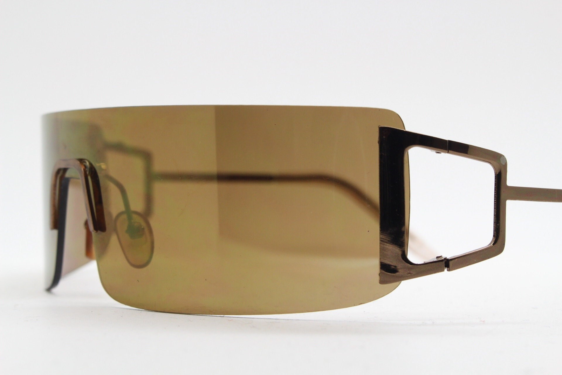 Y2K Vintage Visor Sunglasses. 2000's Brown Wraparound Mono Etsy