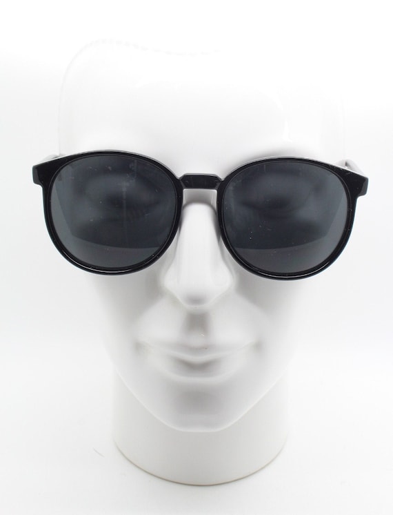 80s vintage black round sunglasses. Slightly over… - image 3
