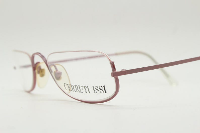 Cerruti 1881 Half Moon Eye Glasses. Pink Half Frame Optical Eyeglasses ...