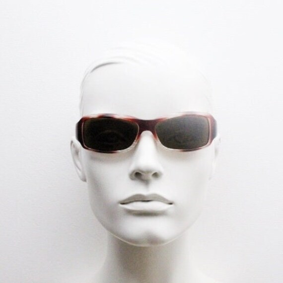 Vintage rectangular shield sunglasses. Transparen… - image 8