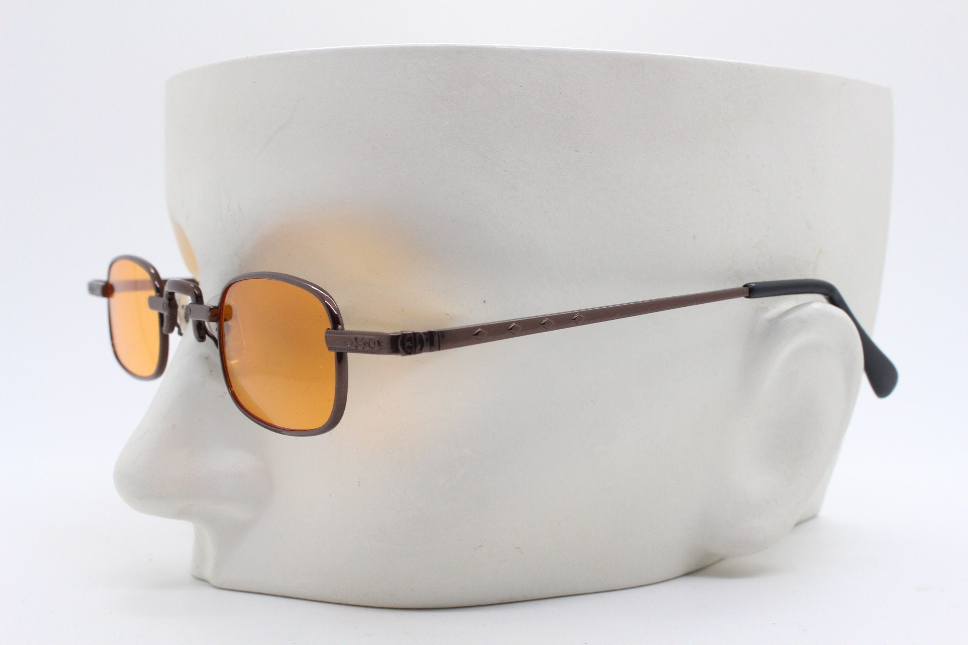 Retro Kleine schmale randlose Sonnenbrille Klare Brille Vintage Rechteck  Sonnenbrille für Frauen Männer