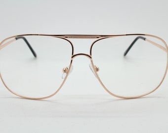Y2K Vintage Square Aviator Mens 70s Design Rose Gold