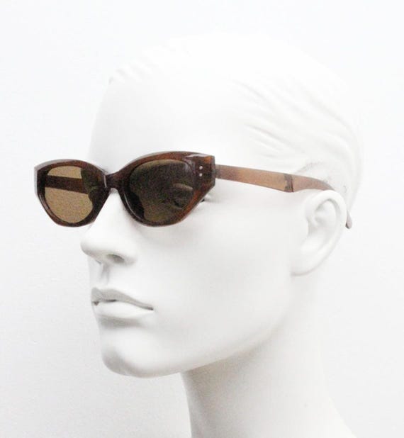 Vintage Y2K Folding Sunglasses Tortoise Shell Brown Lens Made in France Compact Folding Sunglasses In Vintage Sunglasses for sale | eBay main image 4