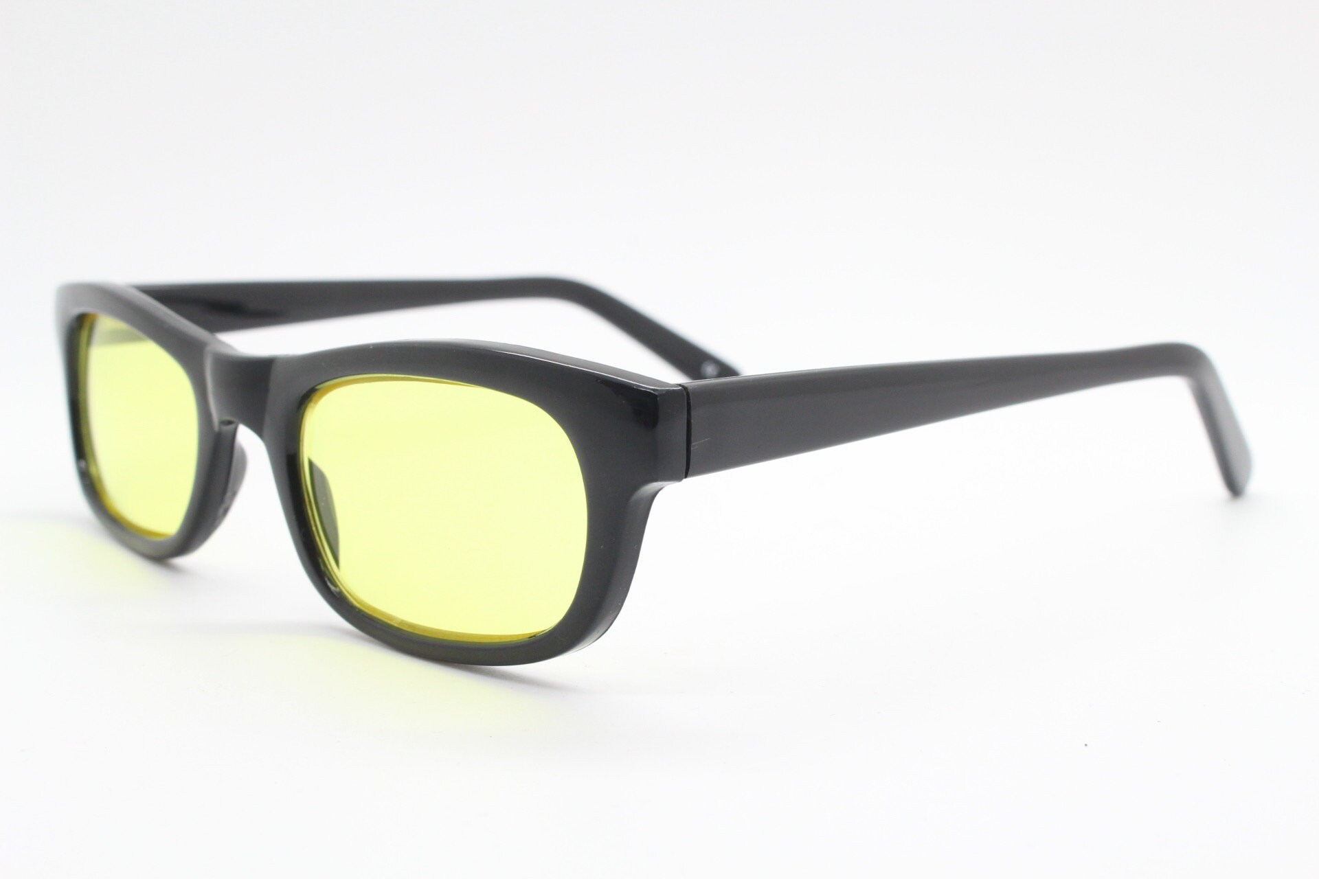 80s Vintage Rectangular Sunglasses. Low Profile Slim Black Etsy