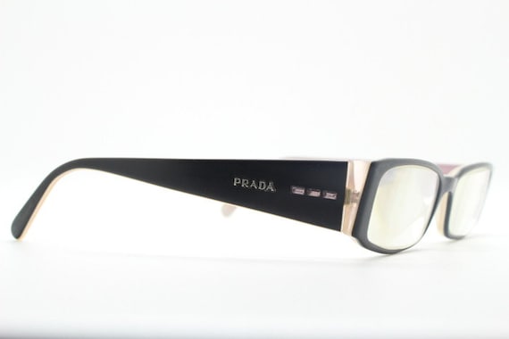 Prada 90s vintage eye glasses. Black acetate sati… - image 6