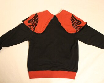 Stussy Vintage Y2K Buttoned Hoody. Black Sweat Varsity Jacket With