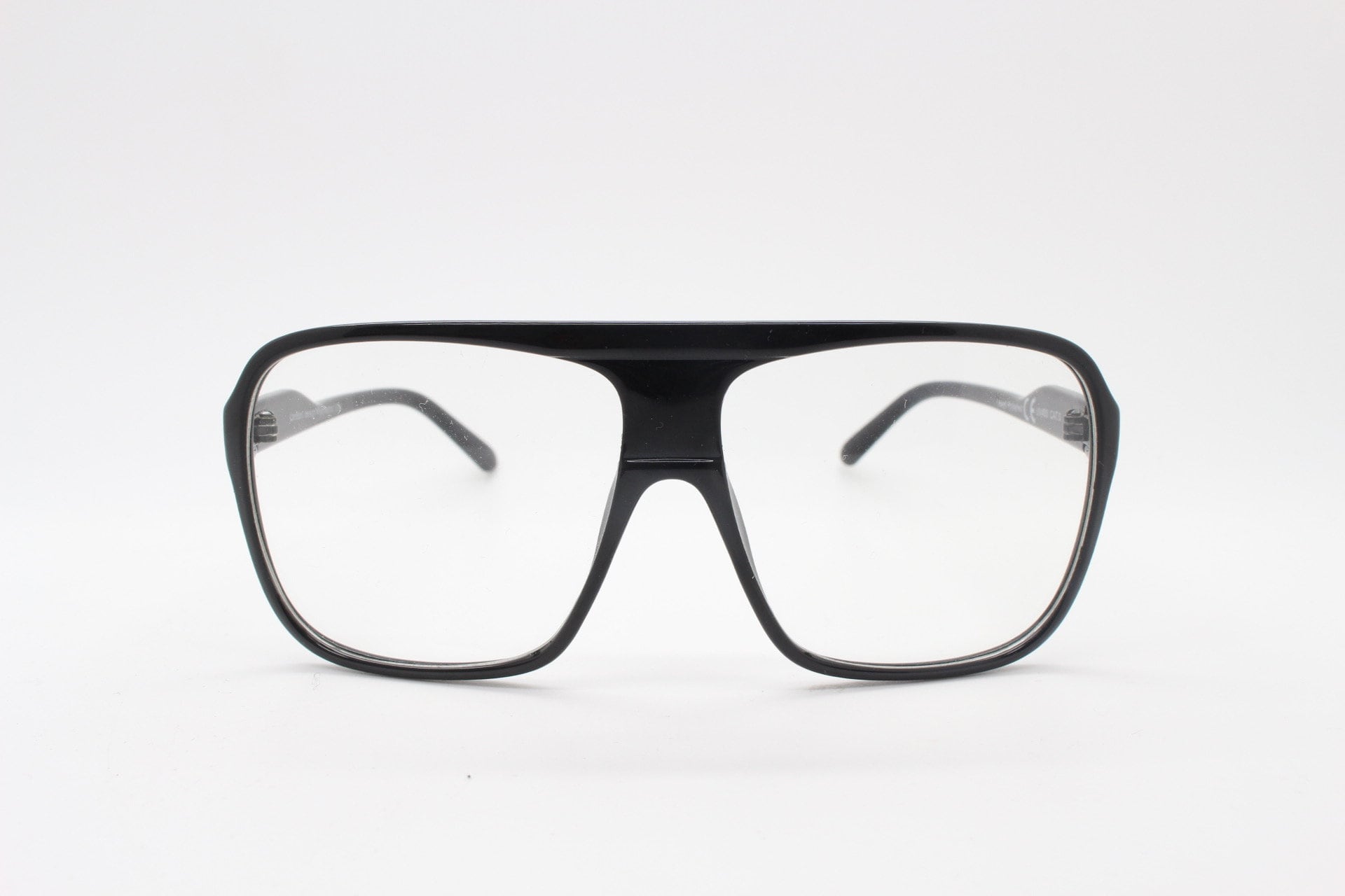 Y2K Vintage Square Aviator Glasses. 70s Style Black Gloss  display picture 2