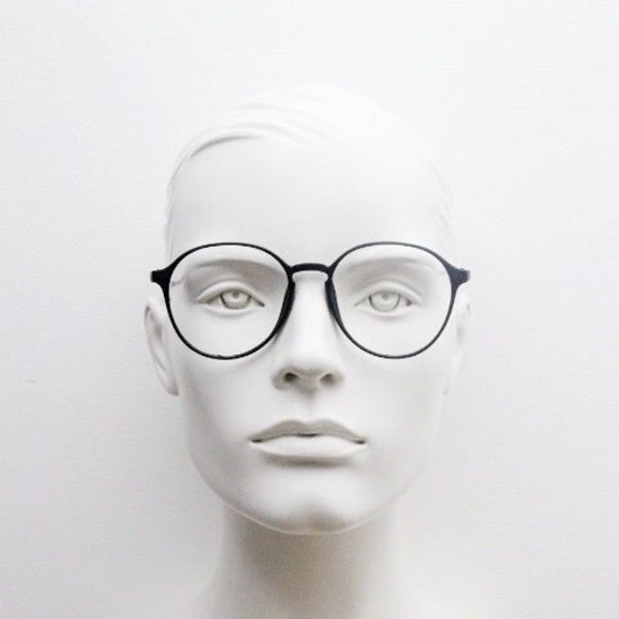 80s vintage black round eye glasses. Slightly ove… - image 7