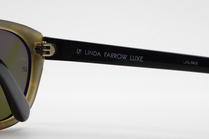 【超美品】LINDA FARROW LUXE ヴィンテージ アイウェア 箱付 Linda Farrow Luxe Sunglasses Made in Japan. Blended Black