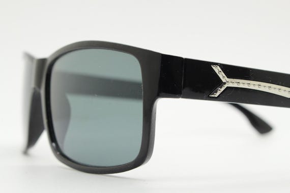 Y2K vintage sharp rectangular sunglasses. Large c… - image 5