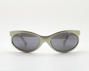 90s Vintage Oval Bug Eye Shield Sunglasses. Aerodynamic Matt  display picture 2
