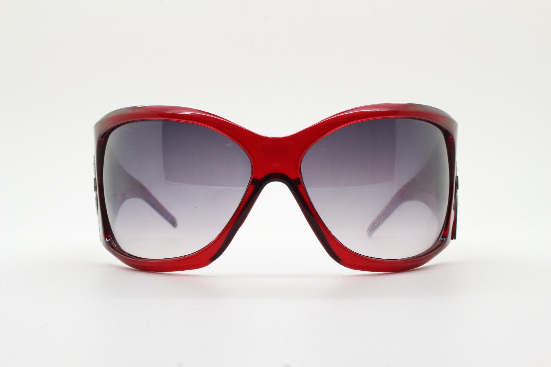 Y2K Vintage Big Shield Sunglasses. Massive Red Bug Eye Wrap  display picture 2